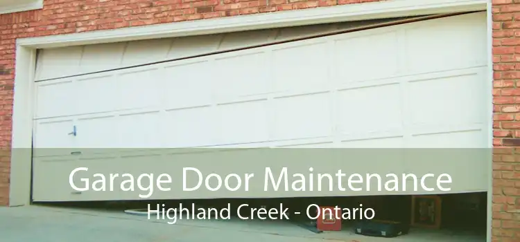 Garage Door Maintenance Highland Creek - Ontario